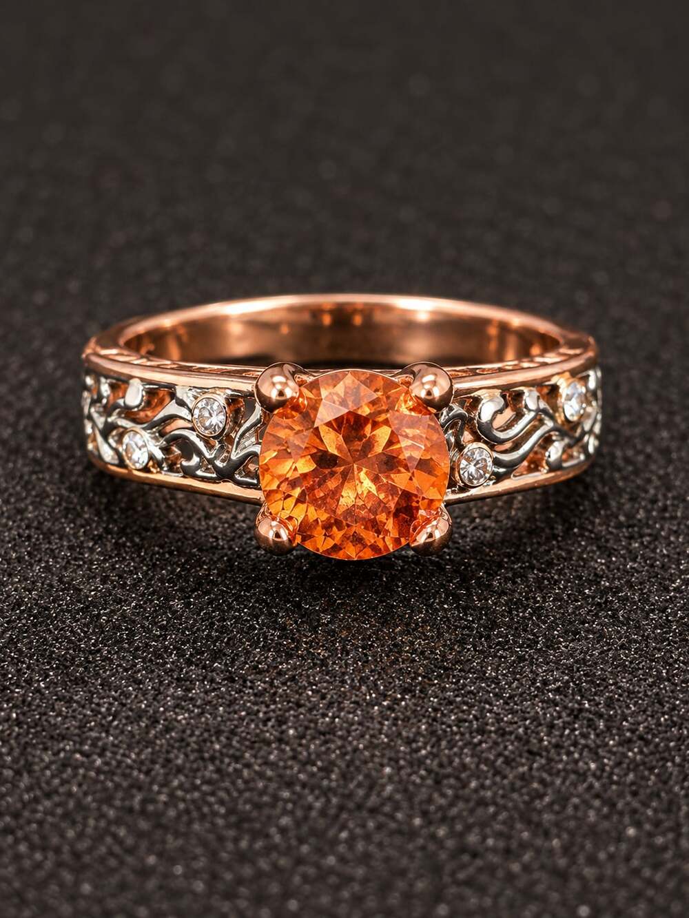 Vintage Orange Sapphire Ring